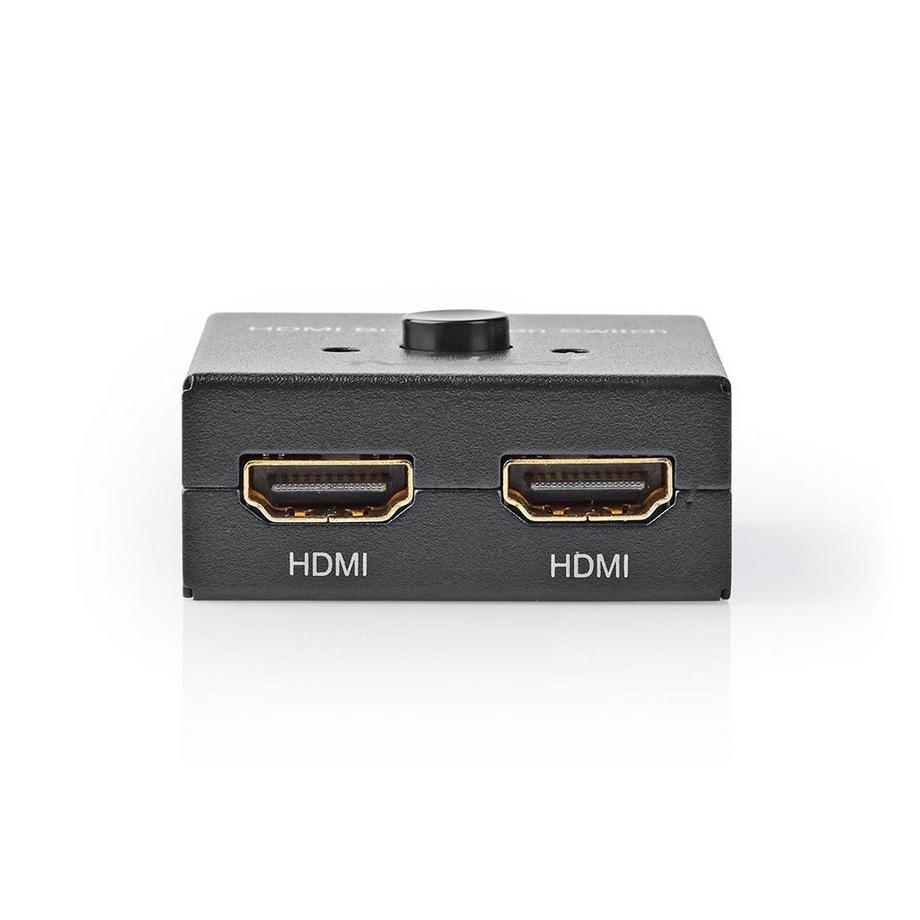 Nedis  HDMI™ Umschalter | 3 Port(s) | 1x HDMI™ Eingang / 2x HDMI™ Eingang | 1x HDMI™ Ausgang / 2x HDMI™ Ausgang | 4K@60Hz | 6 Gbps | Metall | Anthrazit 
