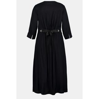 Ulla Popken  Robe maxi, ceinture à nouer, col rond, manches 3/4 