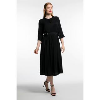 Ulla Popken  Robe maxi, ceinture à nouer, col rond, manches 3/4 