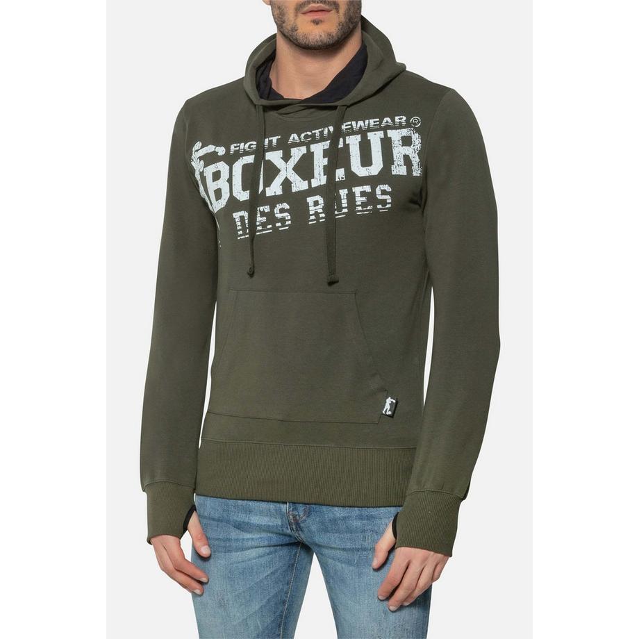 BOXEUR DES RUES Felpa con cappuccio Hooded Sweatshirt con aperture per i pollici  