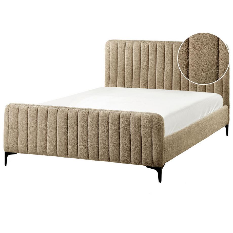 Bett mit Lattenrost aus Bouclé  LUNAN