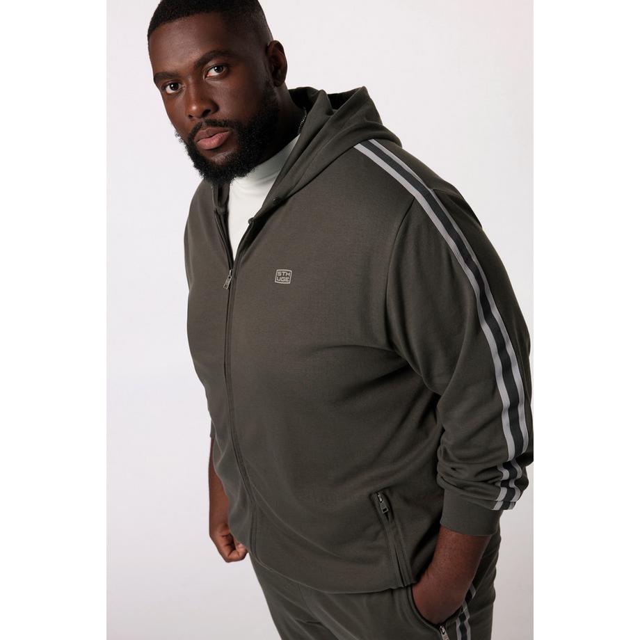 Sthuge Hoodiejacke Sweat Ärmelstreifen  