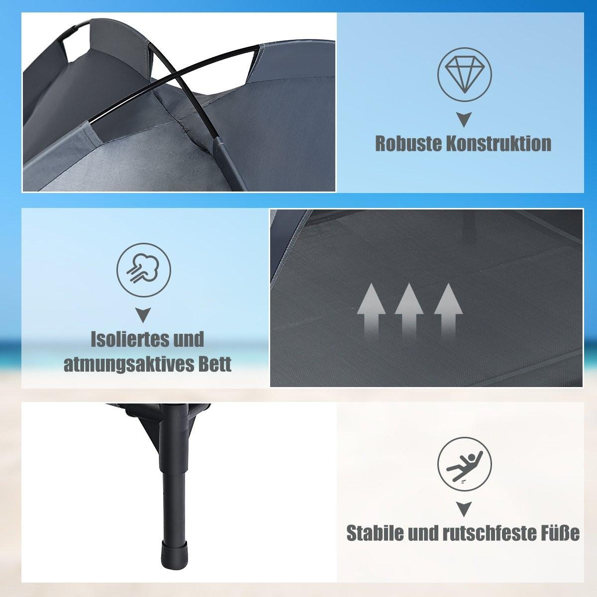 Northio  Letto per cani con baldacchino Lettino per cani Letto per animali da giardino e tenda 105 x 87 x 89 cm Grigio 