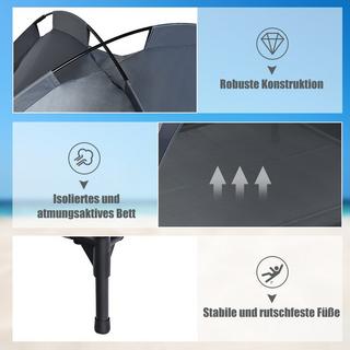 Northio  Letto per cani con baldacchino Lettino per cani Letto per animali da giardino e tenda 105 x 87 x 89 cm Grigio 