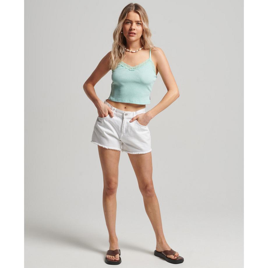 Superdry Débardeur Côtelé Liseré Dentelle  