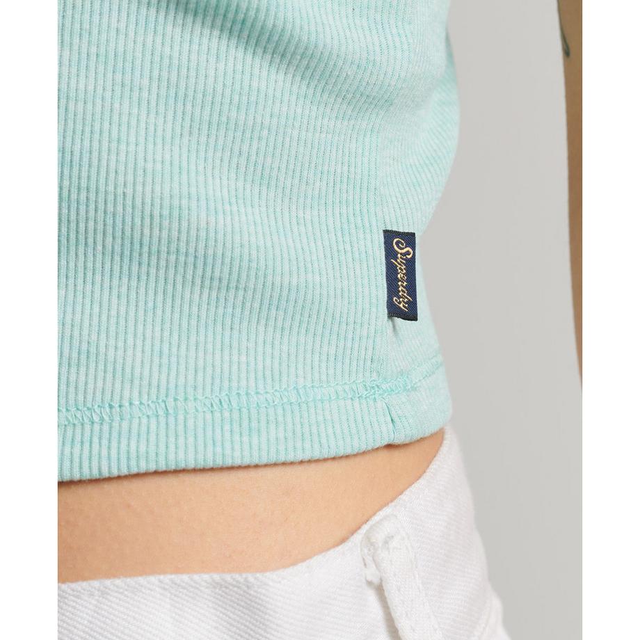 Superdry Débardeur Côtelé Liseré Dentelle  