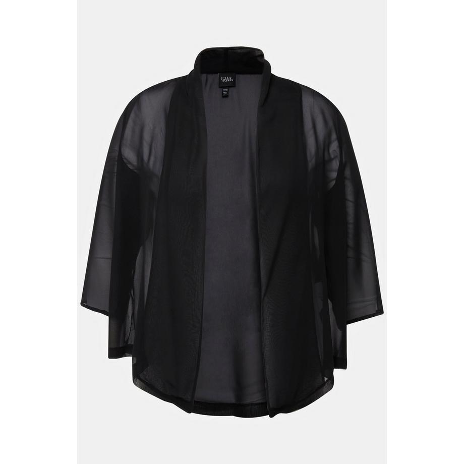 Ulla Popken Giacca in chiffon oversize Collo a scialle Maniche 3/4  