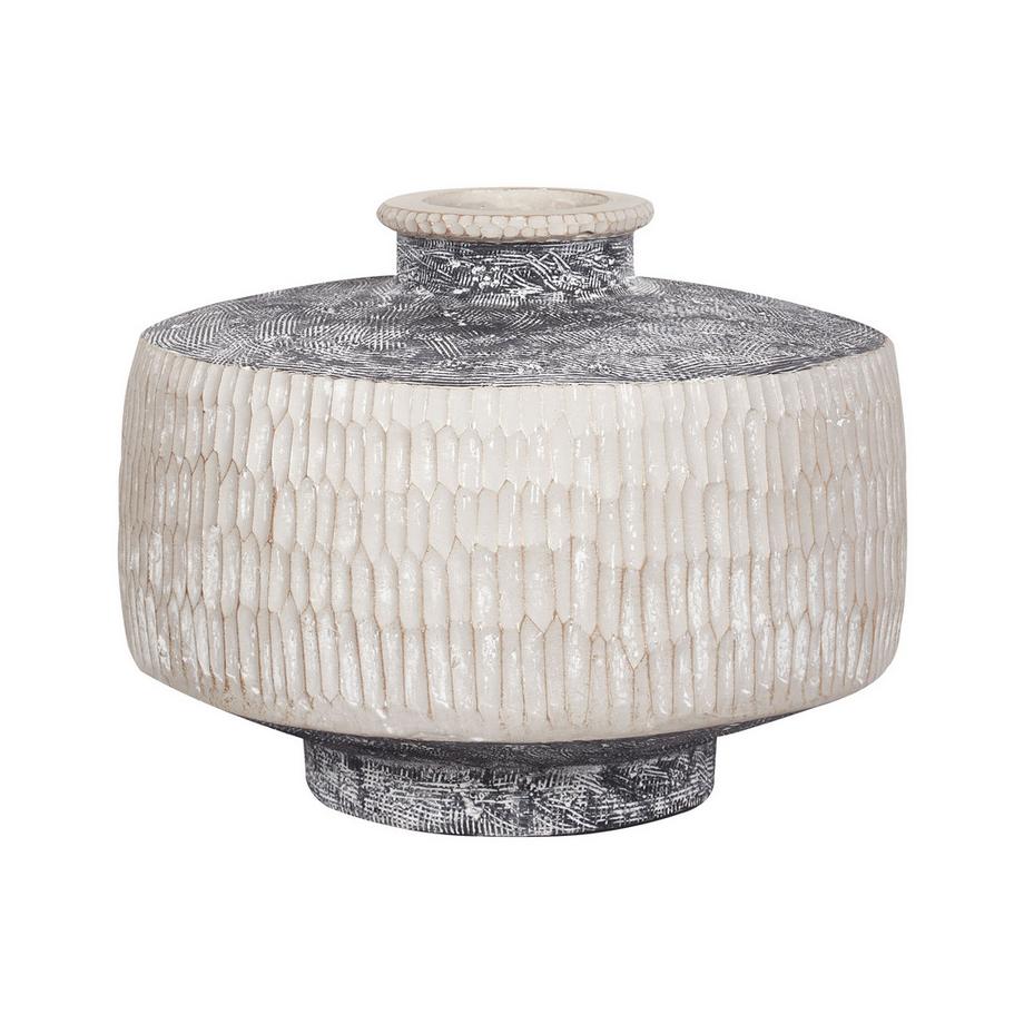 Beliani Vase à fleurs en Oxyde de magnésium Méditerranéen DEKSATI  