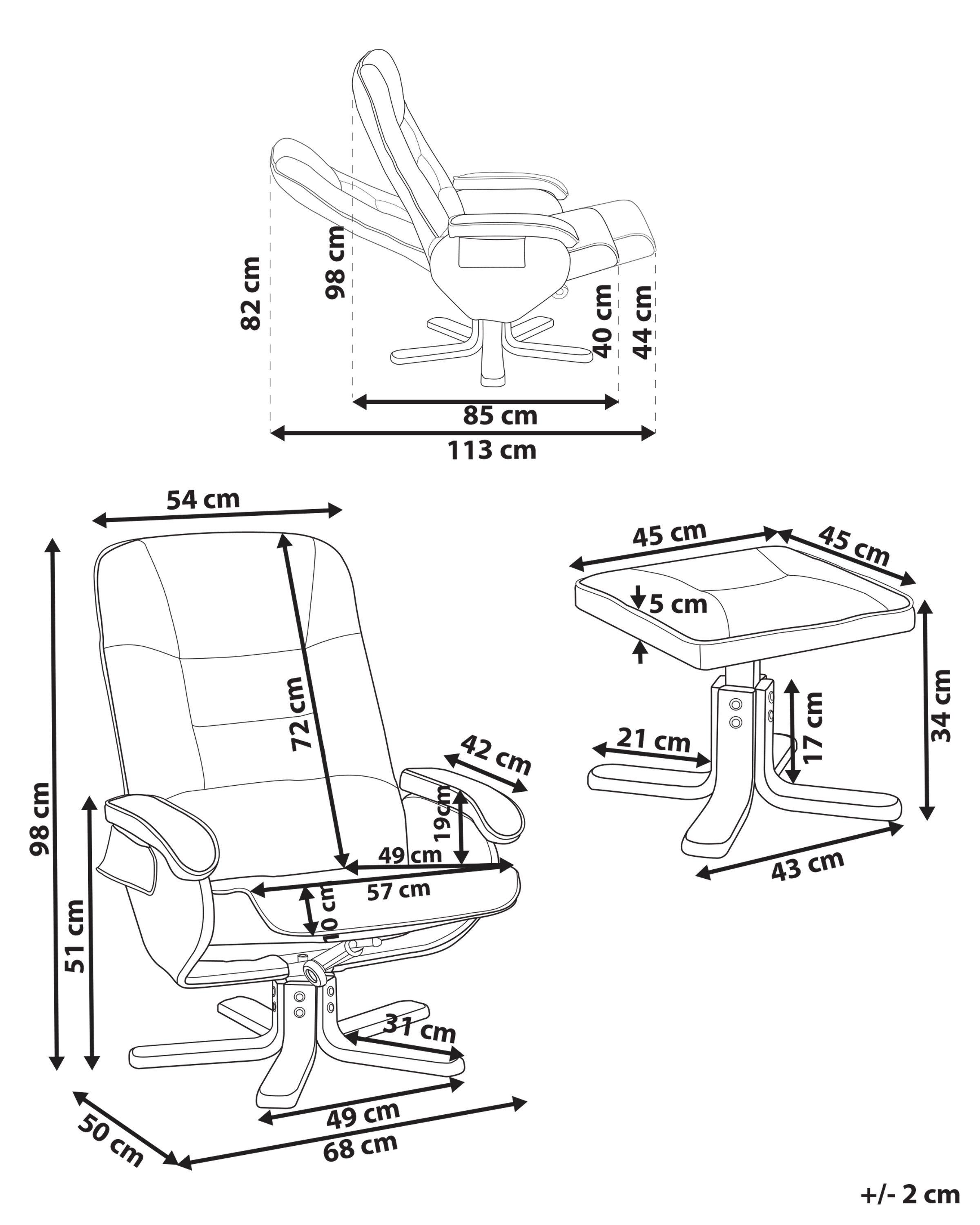 Beliani Fauteuil massant en Cuir PU Rétro RELAXPRO  