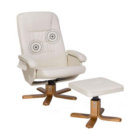 Beliani Fauteuil massant en Cuir PU Rétro RELAXPRO  