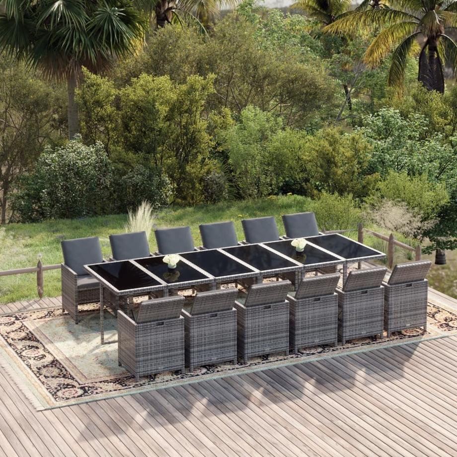 VidaXL Ensemble de salle à manger de jardin rotin synthétique  