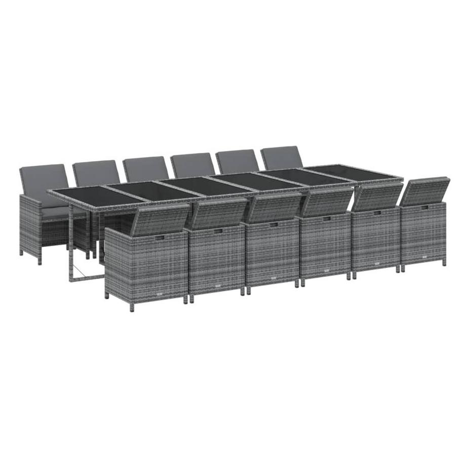 VidaXL Ensemble de salle à manger de jardin rotin synthétique  