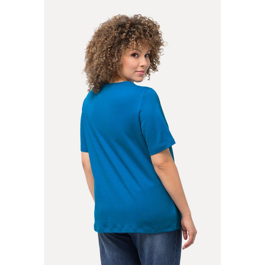 Ulla Popken Maglia aderente davanti doppio scollo girocollo mezze maniche  