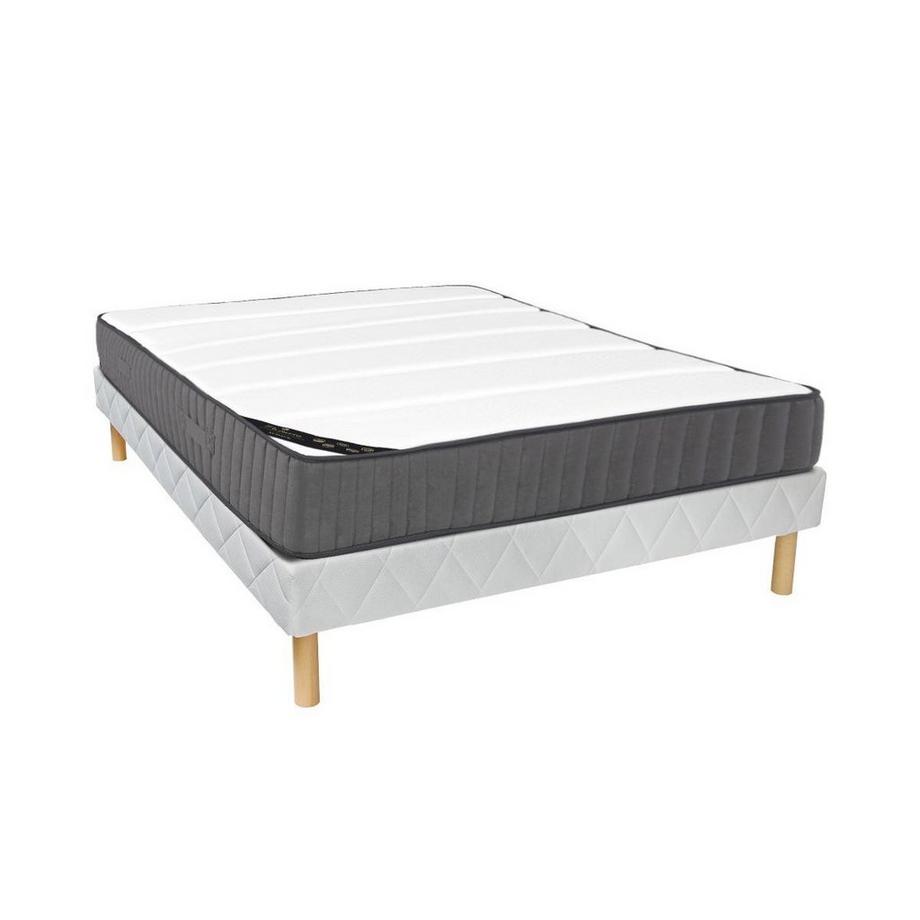 Ensemble sommier + matelas ressorts ensachés 7 zones mousse haute résilience AUDACE de PALACIO
