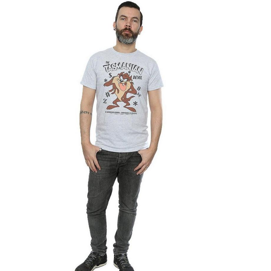 LOONEY TUNES Tasmanian Devil Vintage T-Shirt Manches Courtes  