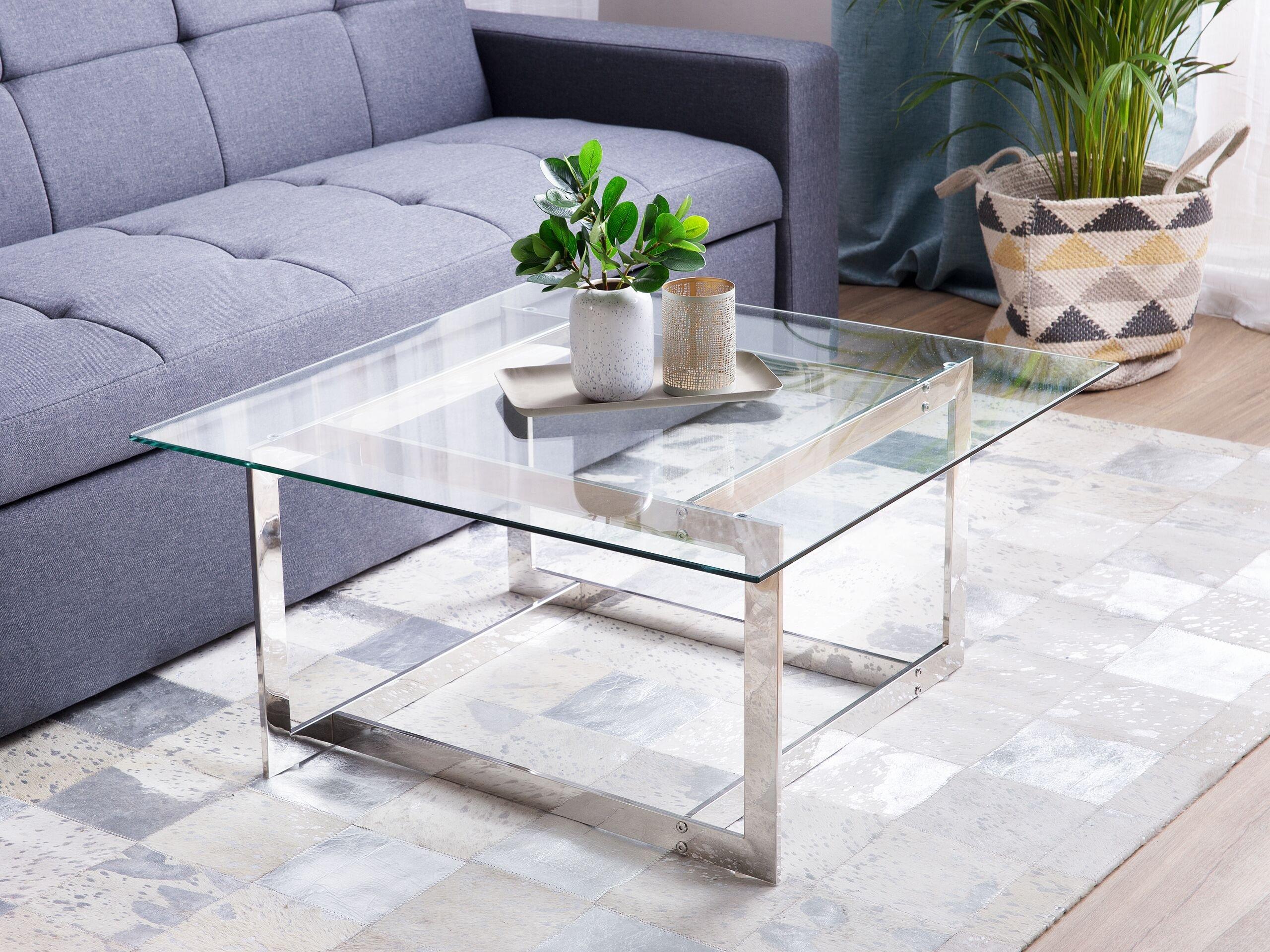 Beliani Table basse en Verre de sécurité Glamour CRYSTAL  