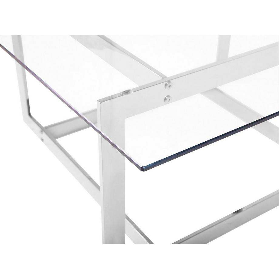 Beliani Couchtisch aus Sicherheitsglas Glamourös CRYSTAL  