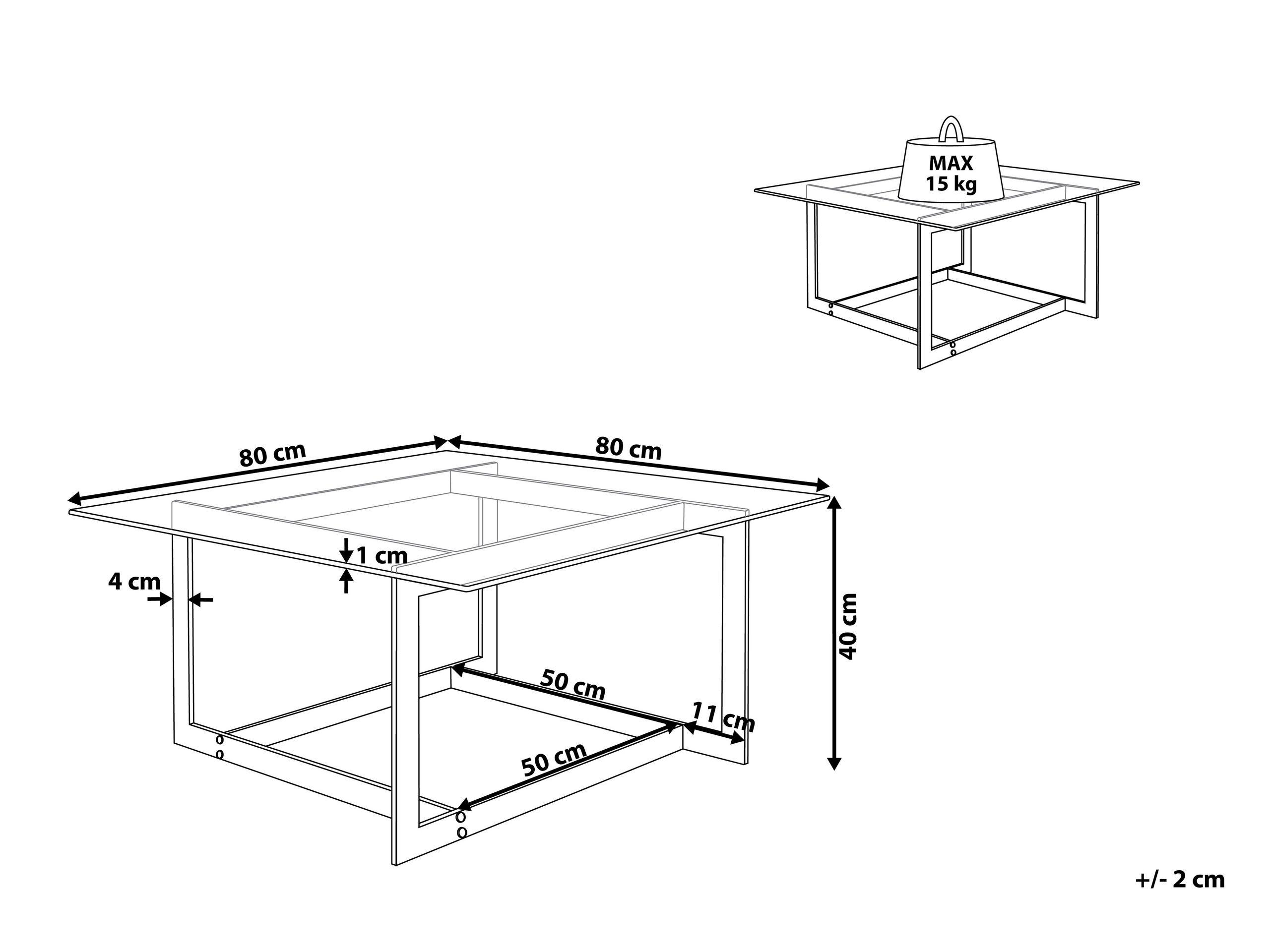 Beliani Table basse en Verre de sécurité Glamour CRYSTAL  