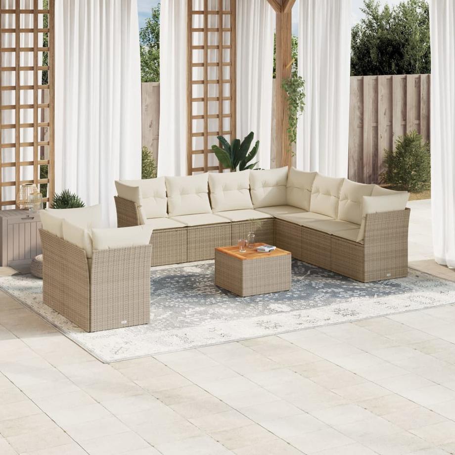 VidaXL set divano da giardino Polirattan  