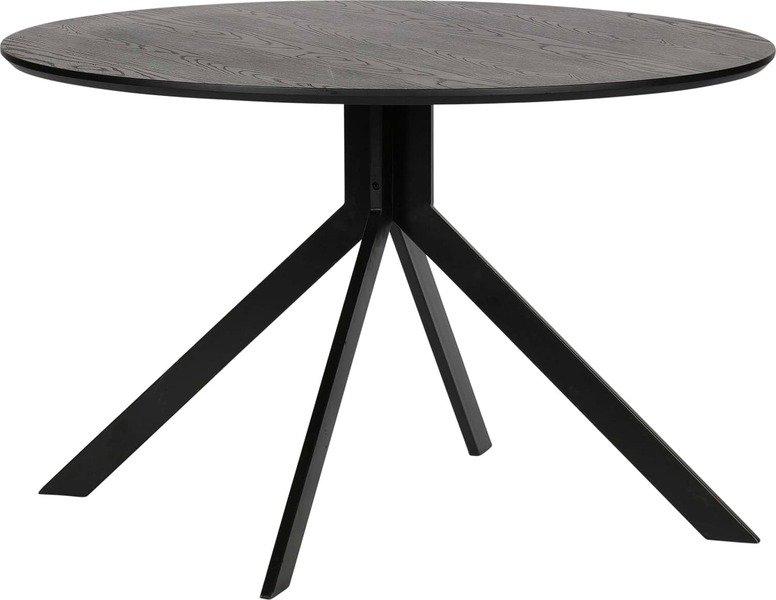 mutoni Table à manger ronde Bruno MDF noir 120x120  