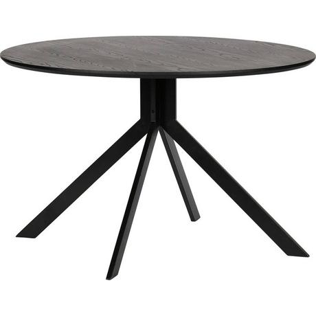 mutoni Table à manger ronde Bruno MDF noir 120x120  