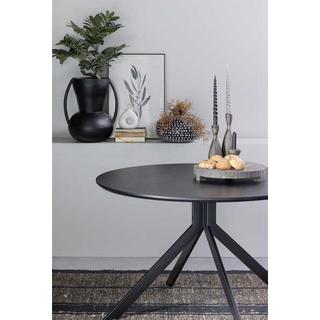 mutoni Table à manger ronde Bruno MDF noir 120x120  