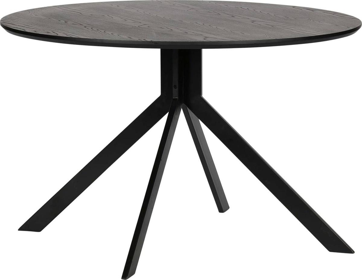 mutoni Tavolo da pranzo rotondo Bruno MDF nero 120x120  