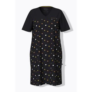Ulla Popken Camicia da notte fiori ricami scollo a V mezze maniche  