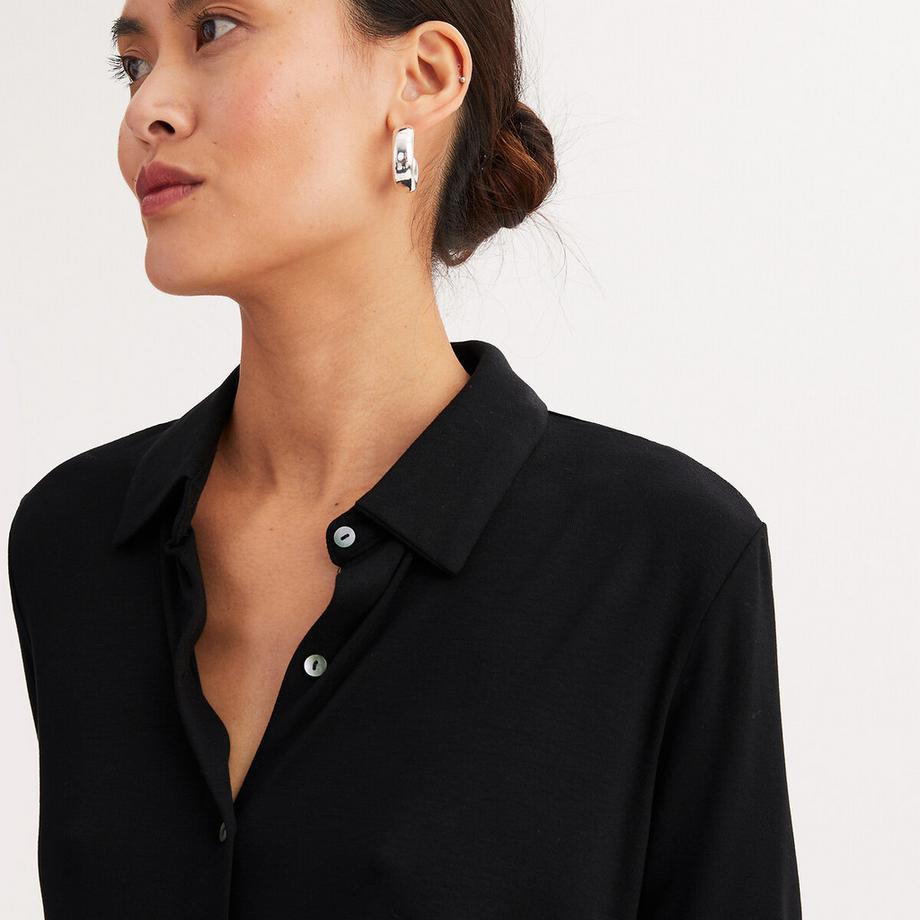 La Redoute Collections T-shirt Collo Polo Maniche Lunghe  