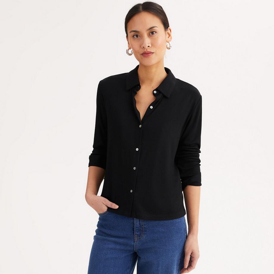 La Redoute Collections T-shirt Collo Polo Maniche Lunghe  