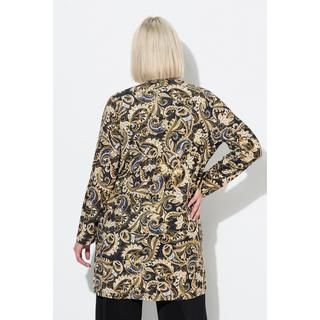 Ulla Popken Paisleymuster A-Linie Jerseyjacke V-Ausschnitt Langarm  