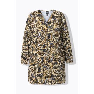 Ulla Popken Paisleymuster A-Linie Jerseyjacke V-Ausschnitt Langarm  