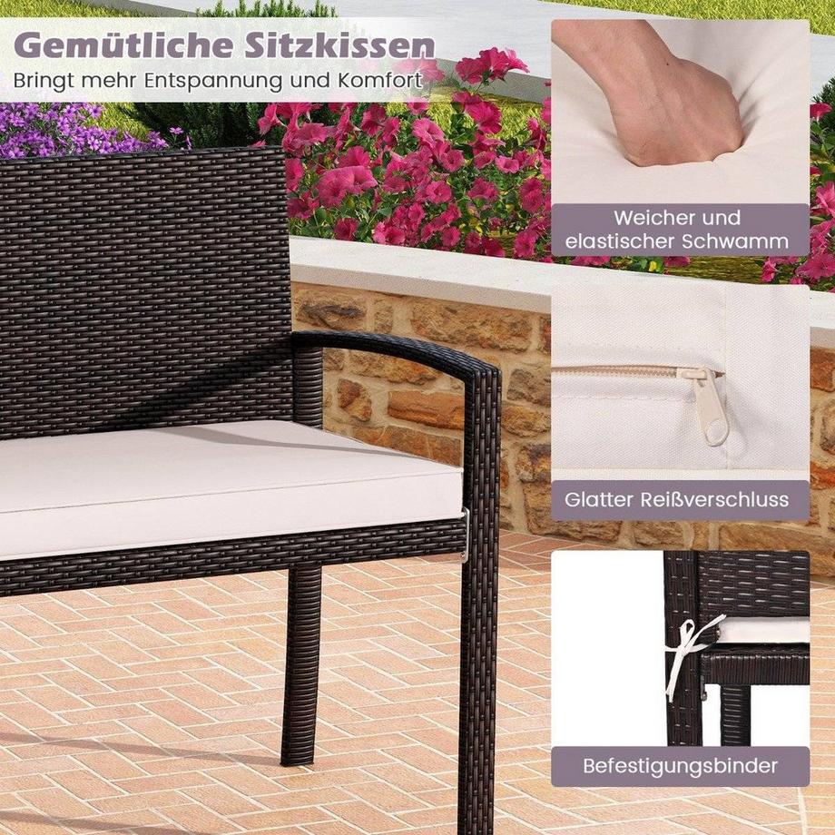 Northix Rattanbank für den Außenbereich, 2-Sitzer  