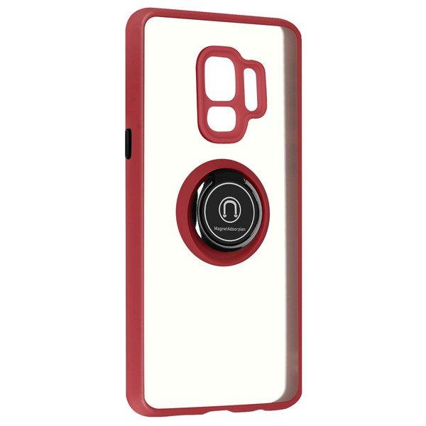 Avizar  Coque Galaxy S9 Rouge avec Anneau 