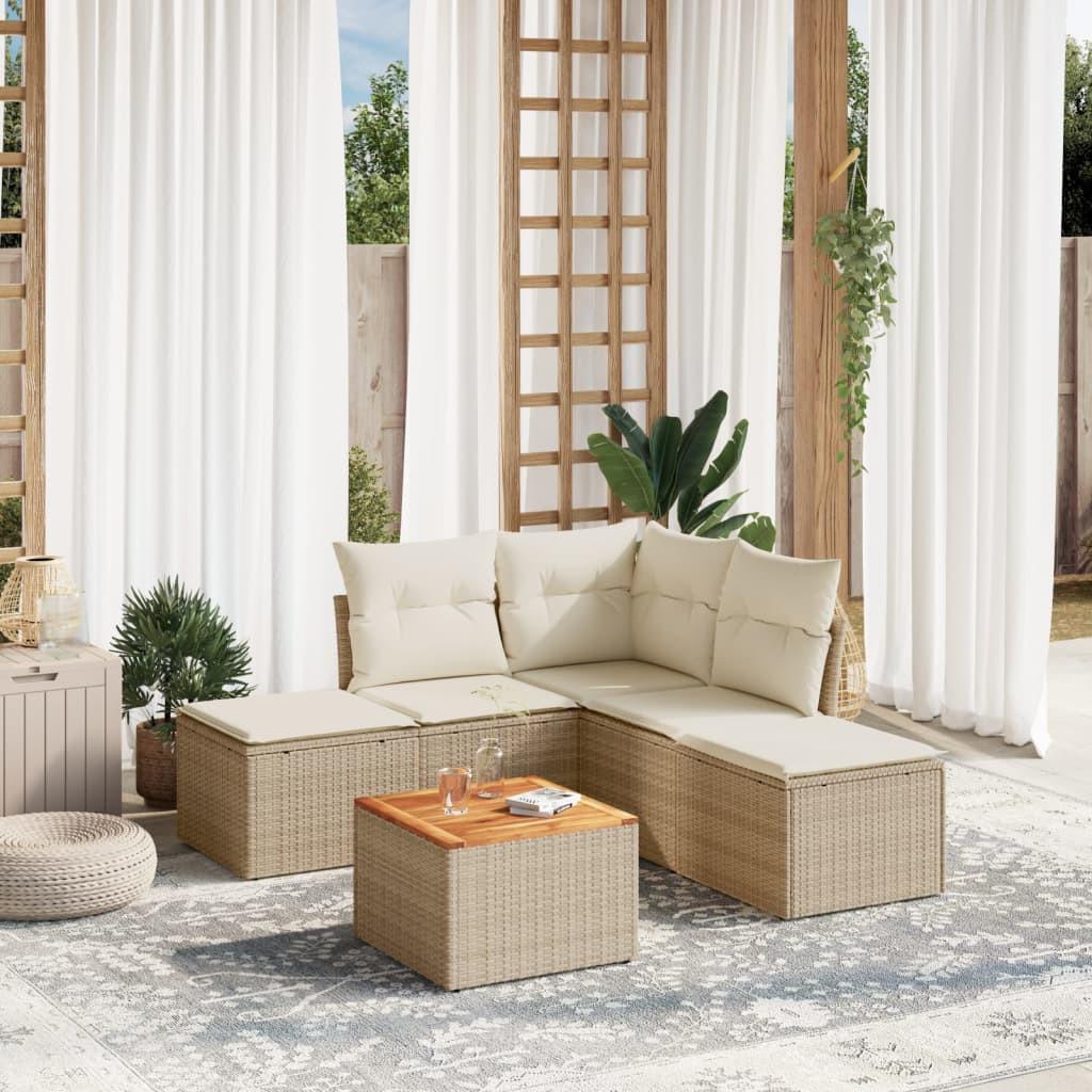 VidaXL set divano da giardino Polirattan  