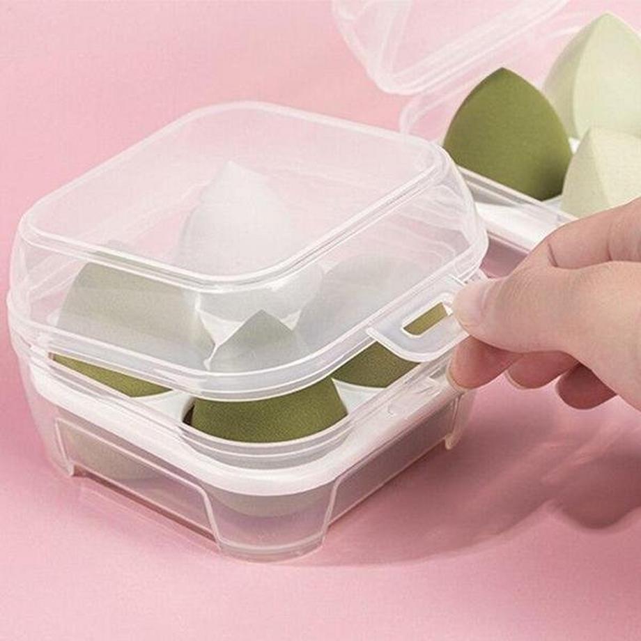B2X  Boîte de rangement pour éponges de maquillage 