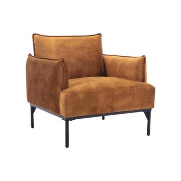 Fauteuil en velours camel JOEL