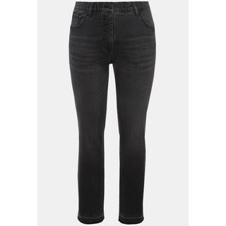 Ulla Popken  Jean Mary Sammy extensible, jambe étroite avec ourlet frangé 