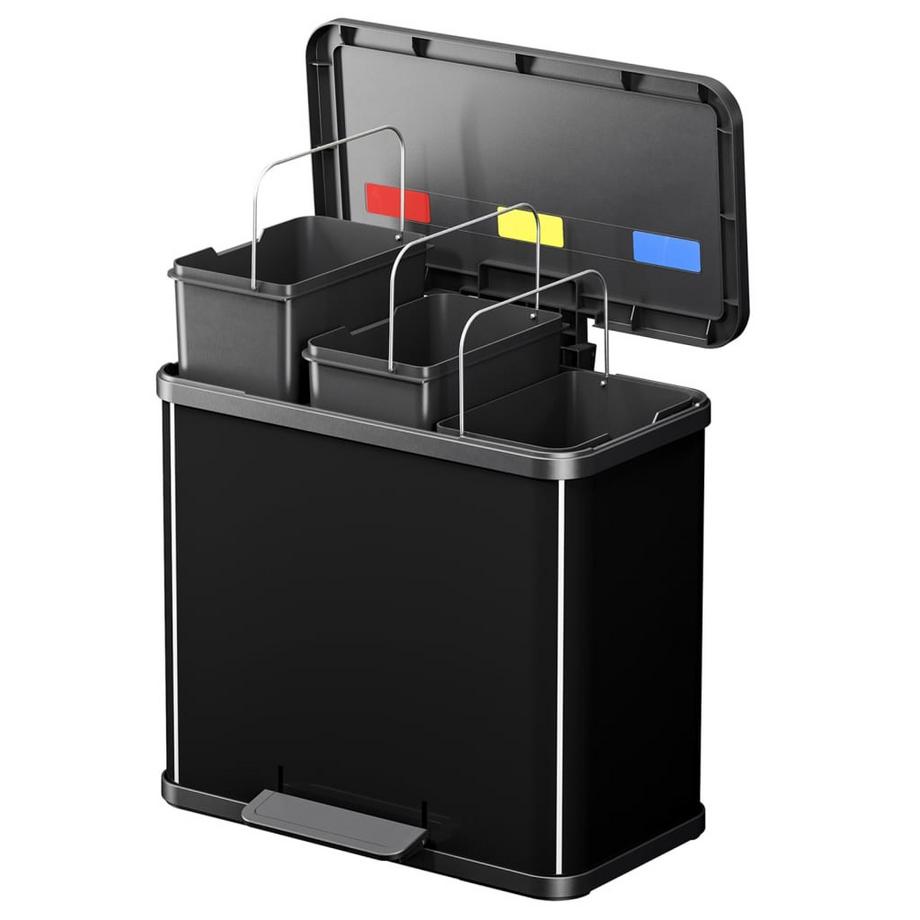 Hailo Collecteur de déchets à pédale Öko, trio Plus L, capacité 3 x 9 l  