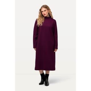 Ulla Popken  Robe en molleton texturé à col montant et manches longues 