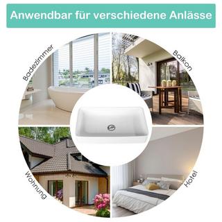 Northix Waschbecken Porzellan-Kunstbecken Keramikbecken mit Pop-up-Ablauf 60 x 35 x 11 cm Weiß  