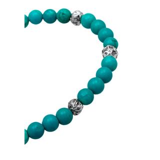 Kuzzoi  Bracelet Herren Howlith Türkis Stein Bead 925Er Silber 