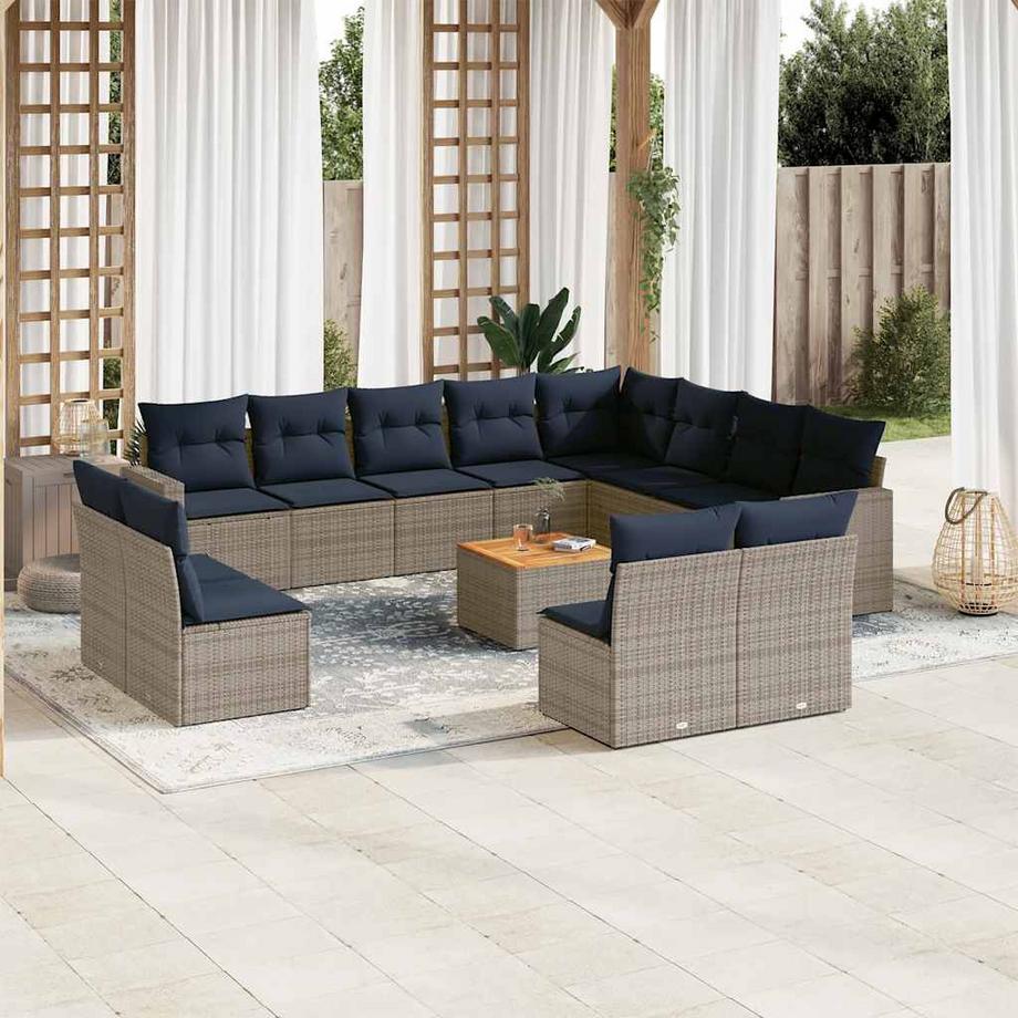 VidaXL set divano da giardino Polirattan  