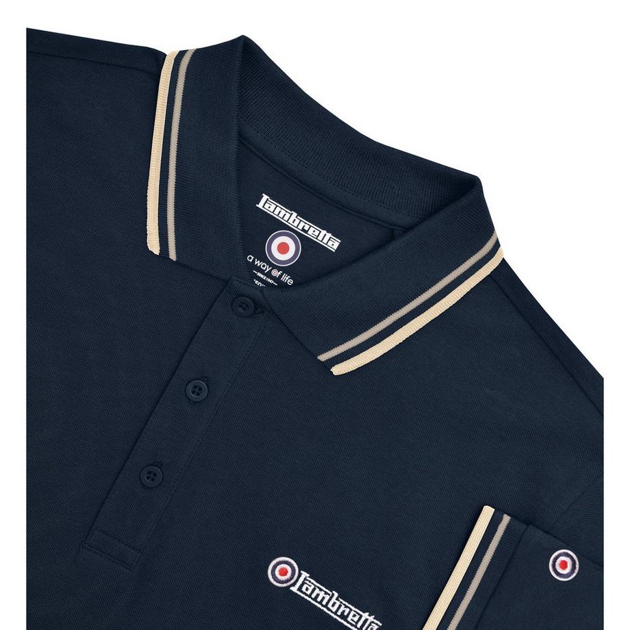 Lambretta Polo brodé avec col à double rayure  