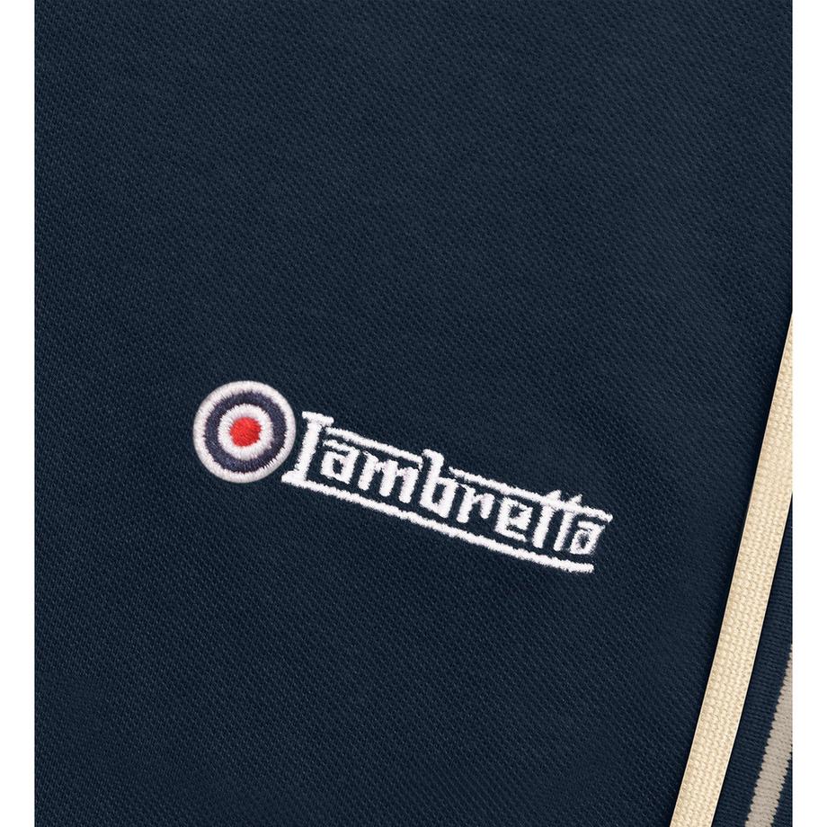 Lambretta Polo brodé avec col à double rayure  