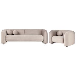 Beliani 4-Sitzer-Wohnzimmer Set aus Samtstoff Modern LEIREN  