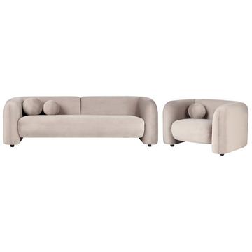 4-Sitzer-Wohnzimmer Set aus Samtstoff Modern LEIREN