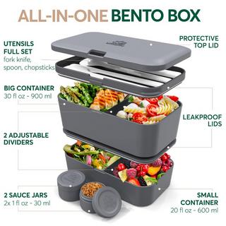 Umami Bento Box Nestable L Carbon Gray  