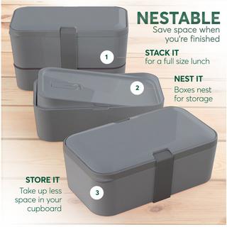 Umami Bento Box Nestable L Carbon Gray  