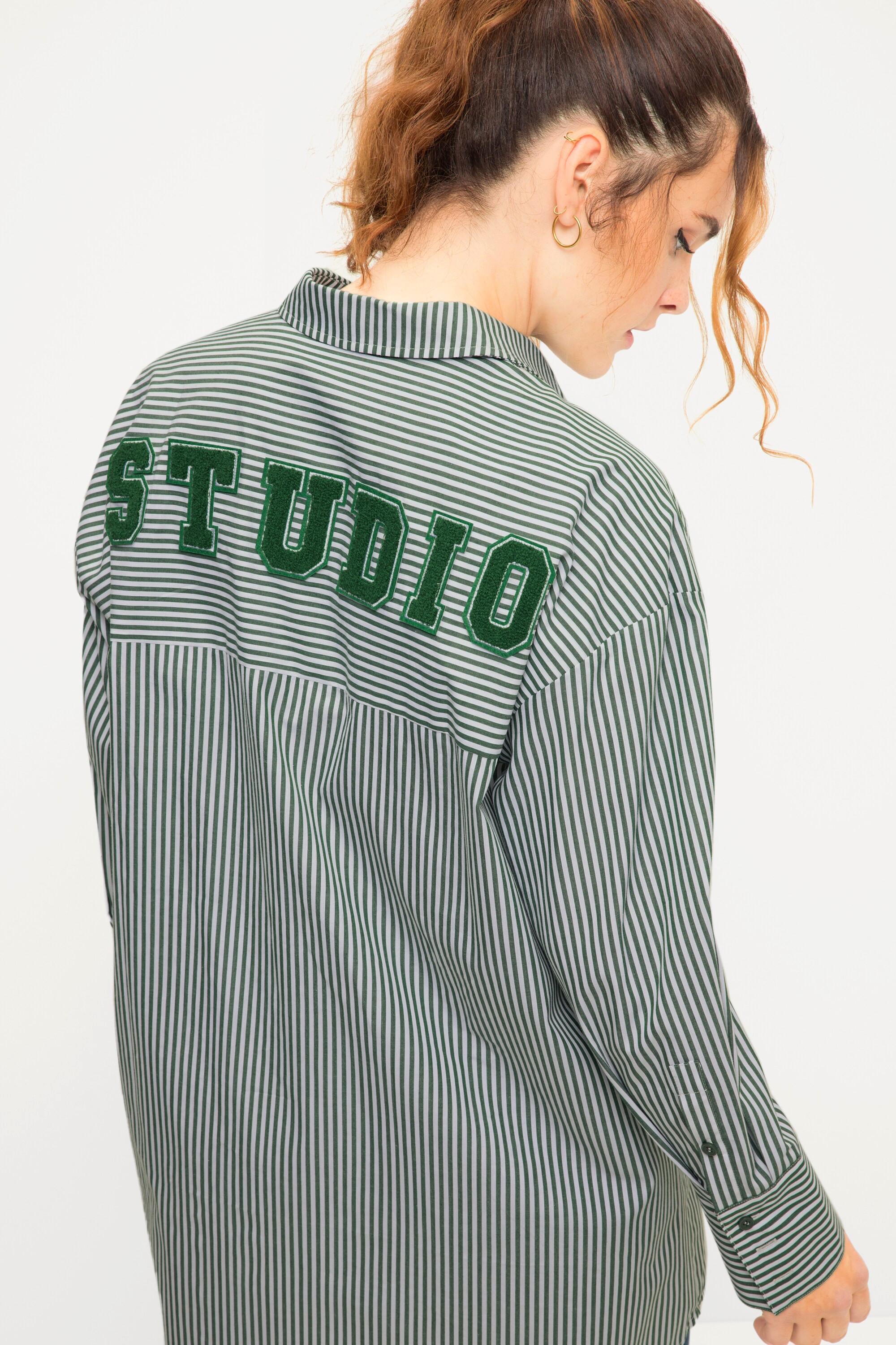 Studio Untold  Chemisier oversize# à rayures et manches longues, patch 